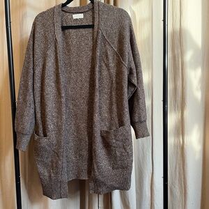 Lucky Brand Oversized Brown Open-Front Cardigan